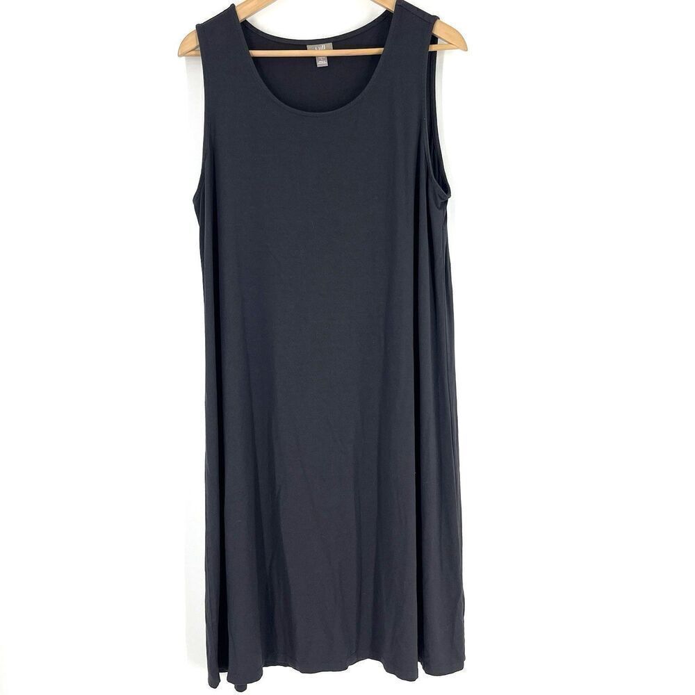 J Jill Tank Dress Size Large Womens Gray Sleeveless Shift Minimalist Capsule